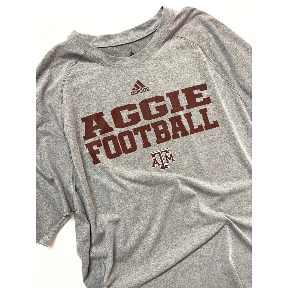 Adidas Texas A&M Aggie Football Alumni T-Shirt Mens XL Gray Heathered Tee